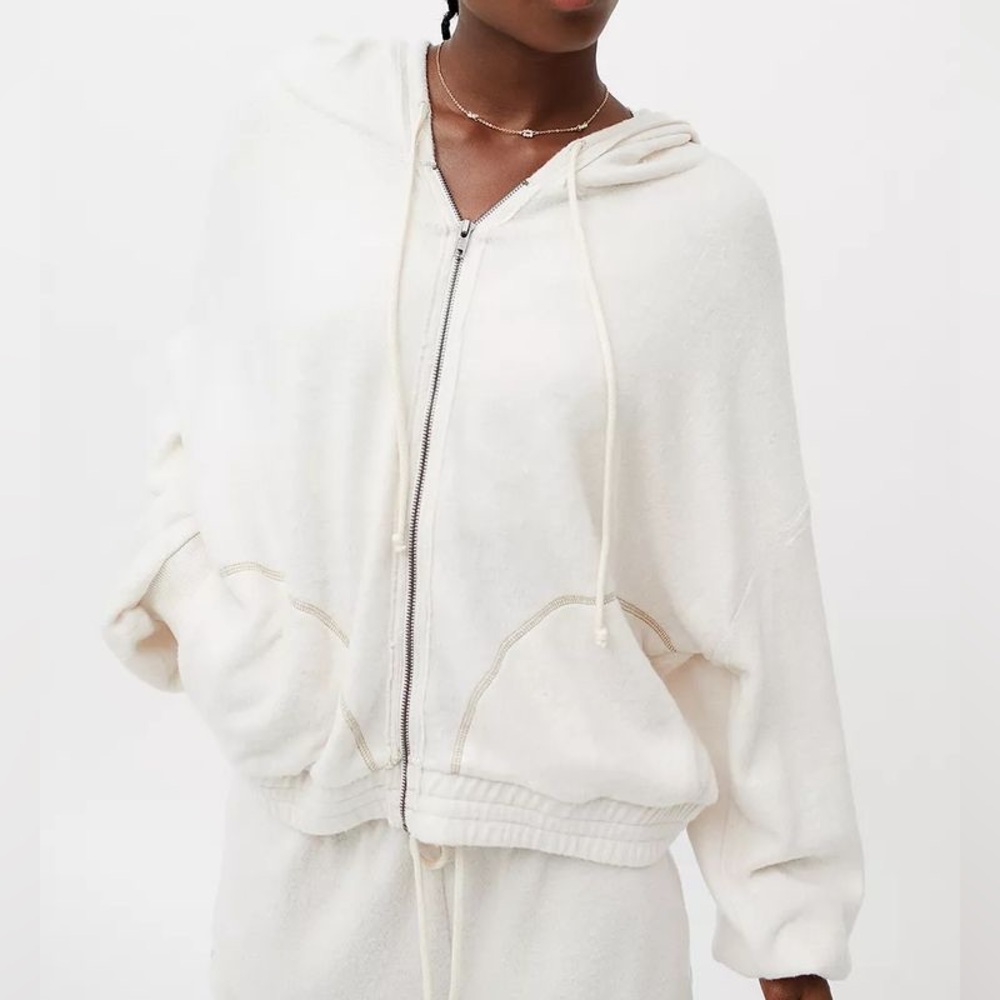 URBAN OUTFITTERS Out From Under Off-White Kelsey Oversized Fleece Hoodie